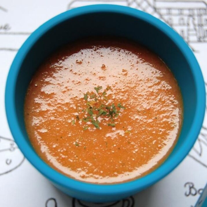 【離乳食7～8ヶ月】トマトと赤パプリカの冷製スープ